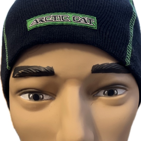 ☃️❄️Arctic Cat Beanie / Cap | Black with Green Accents - Picture 10 of 13